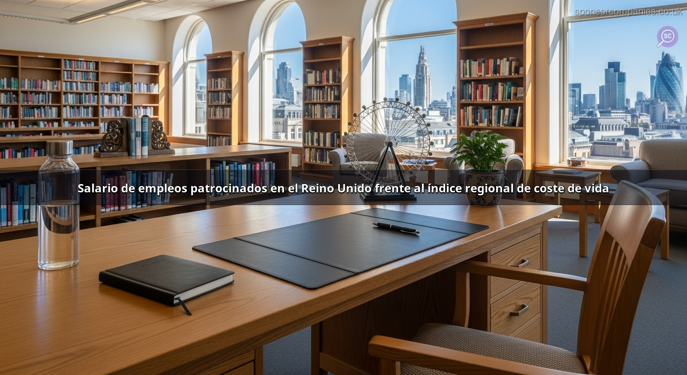 Salario de empleos patrocinados en el Reino Unido frente al índice regional de coste de vida